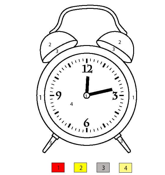 Drawing Clock Color By Number