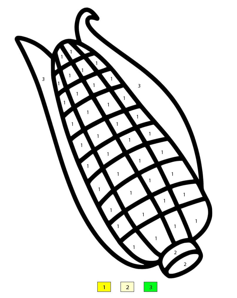 Drawing Corn Color By Number