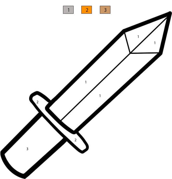 Easy Sword Color By Number