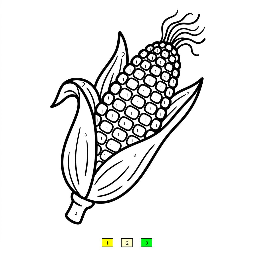 Free Corn Color By Number