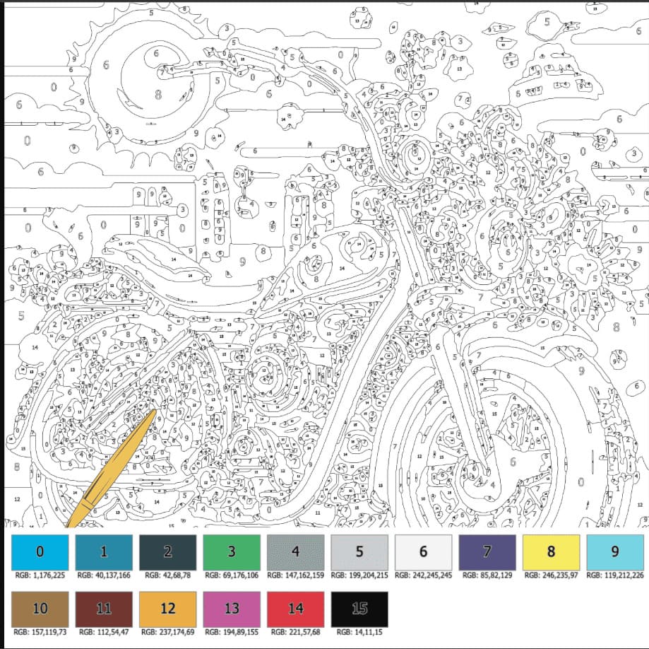 Free Motorcycle Color By Number