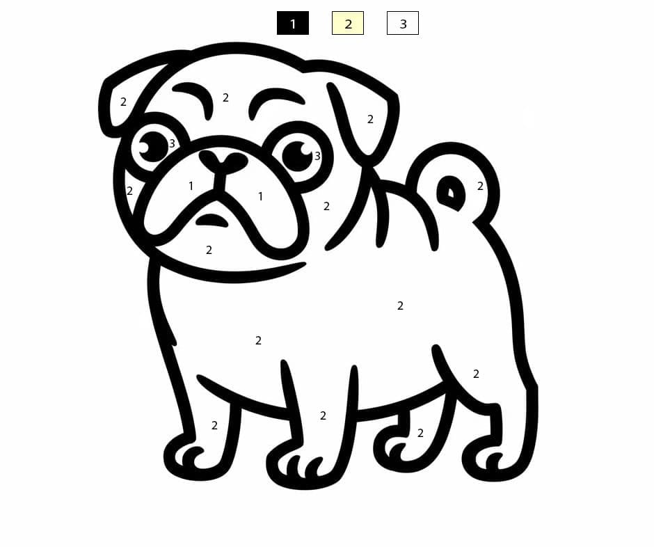 Fun Pug Color By Number