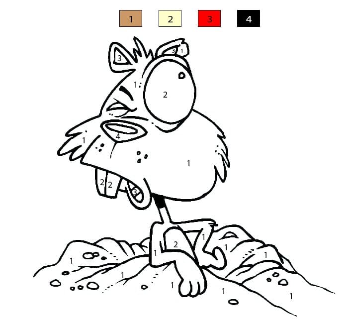 Funny Groundhog Color By Number