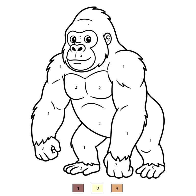 Gorilla Cool Color By Number