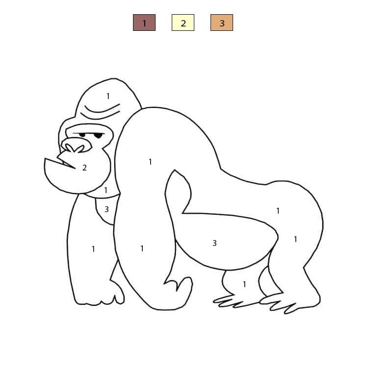 Gorilla Funny Color By Number