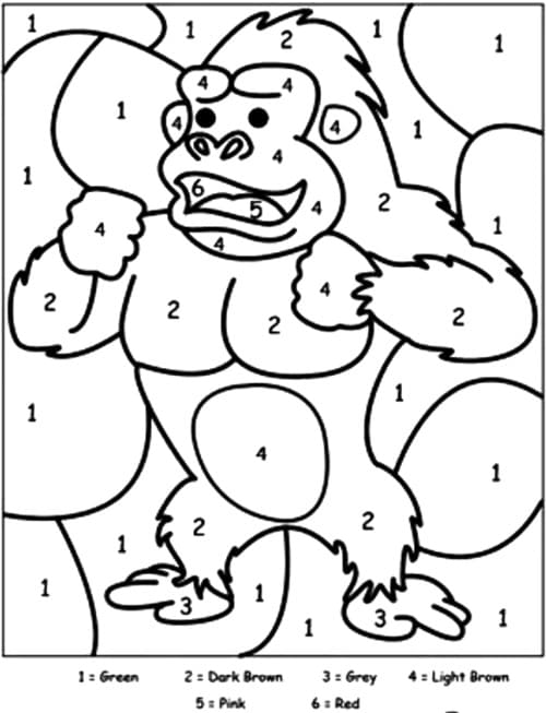 Gorilla Print Color By Number