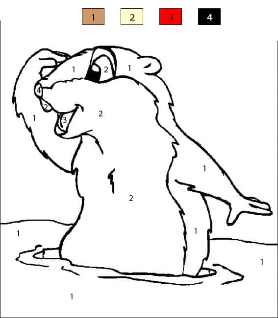 Groundhog Drawing Color By Number