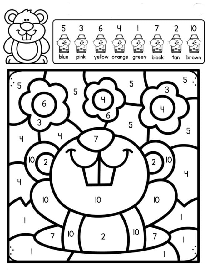 Groundhog Happy Color By Number