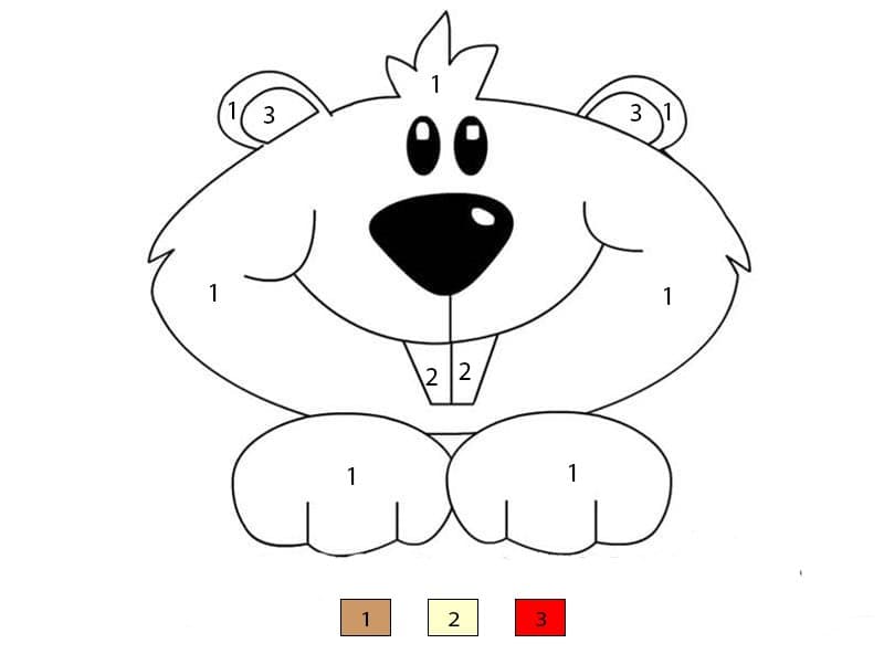 Groundhog Printable Color By Number