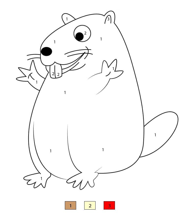 Groundhog Printable For Kids Color By Number