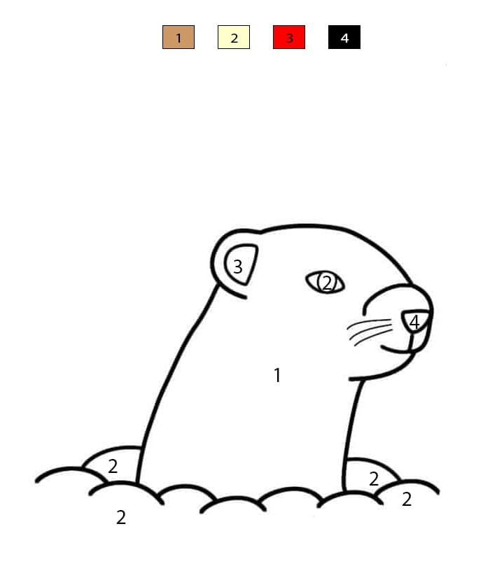 Happy Groundhog Free Color By Number