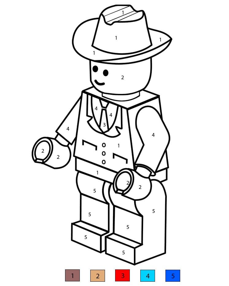 Lego Cowboy Color By Number