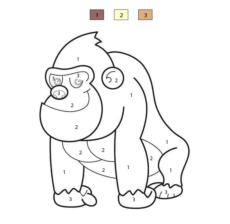 Little Gorilla Color By Number