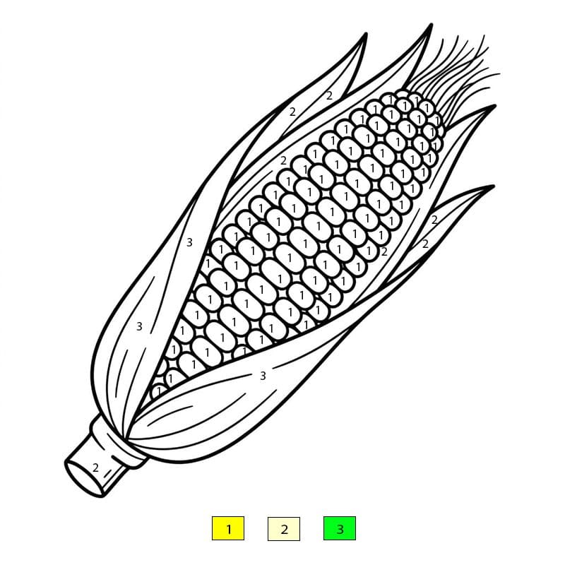 Long Corn Color By Number