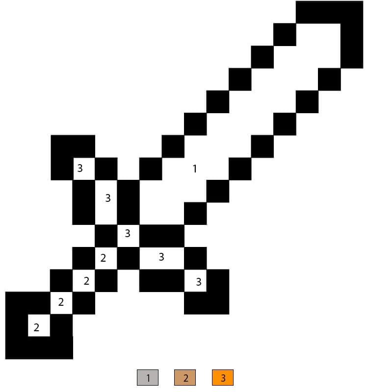 Minecraft Sword Color By Number
