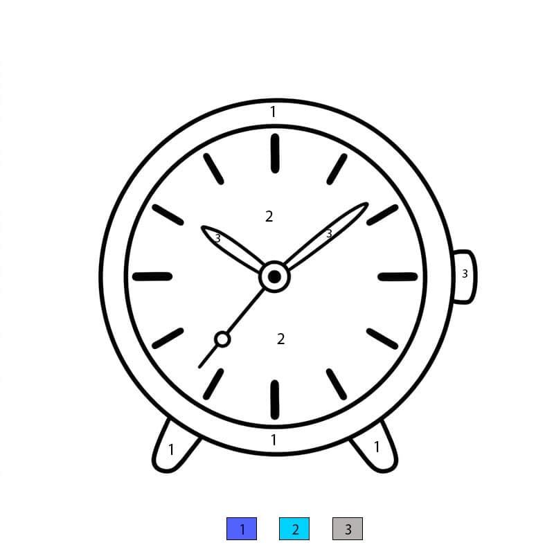Modern Alarm Clock Color By Number