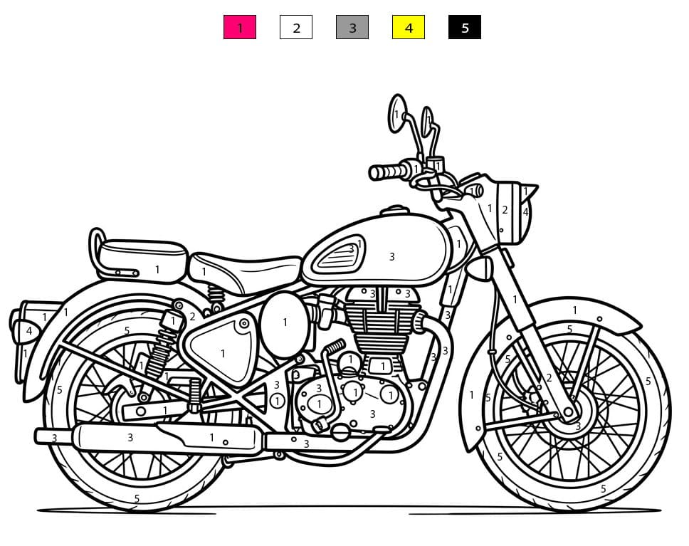 Motorcycle Cool Color By Number