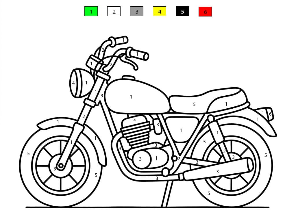 Motorcycle Free Color By Number