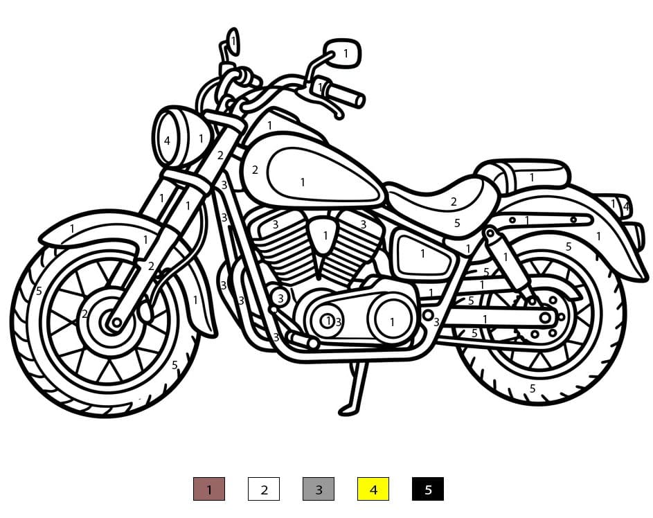 Motorcycle Simple Color By Number