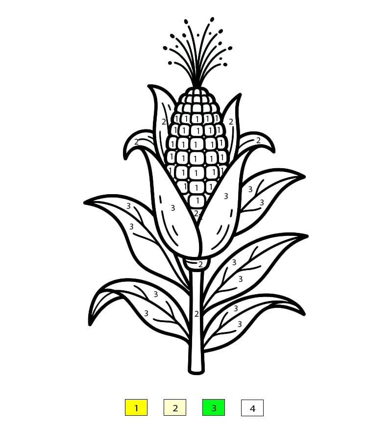 Normal Corn Color By Number