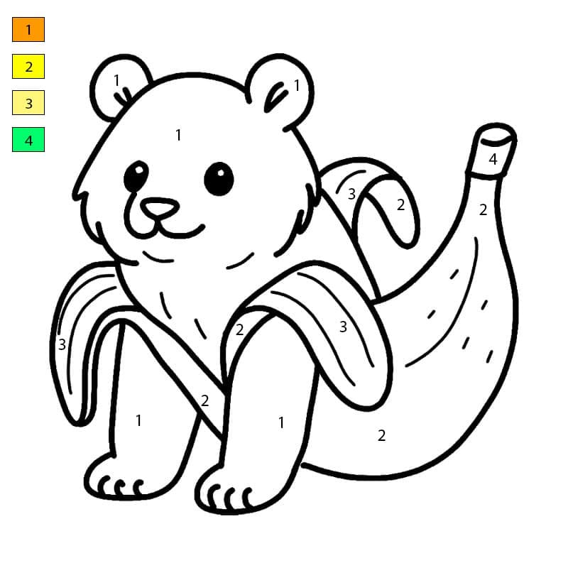 Pandaccini Bananini from Italian Brainrot Color By Number