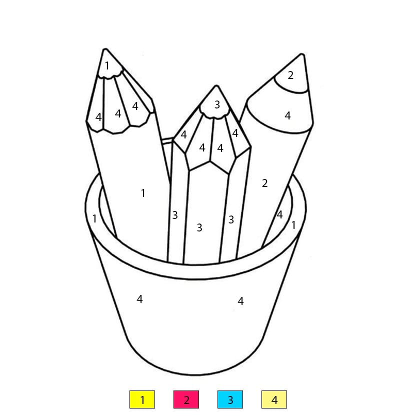 Pencil In Cup Color By Number