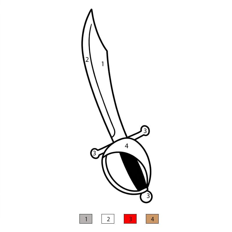 Pirate Sword Color By Number