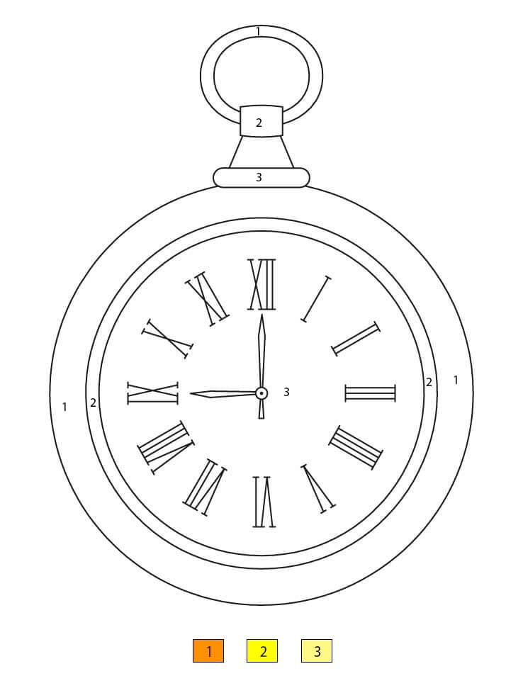 Pocket Clock Color By Number