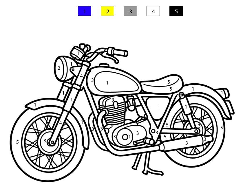 Print Motorcycle Color By Number