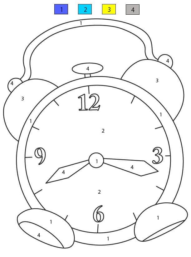 Printable Clock Color By Number