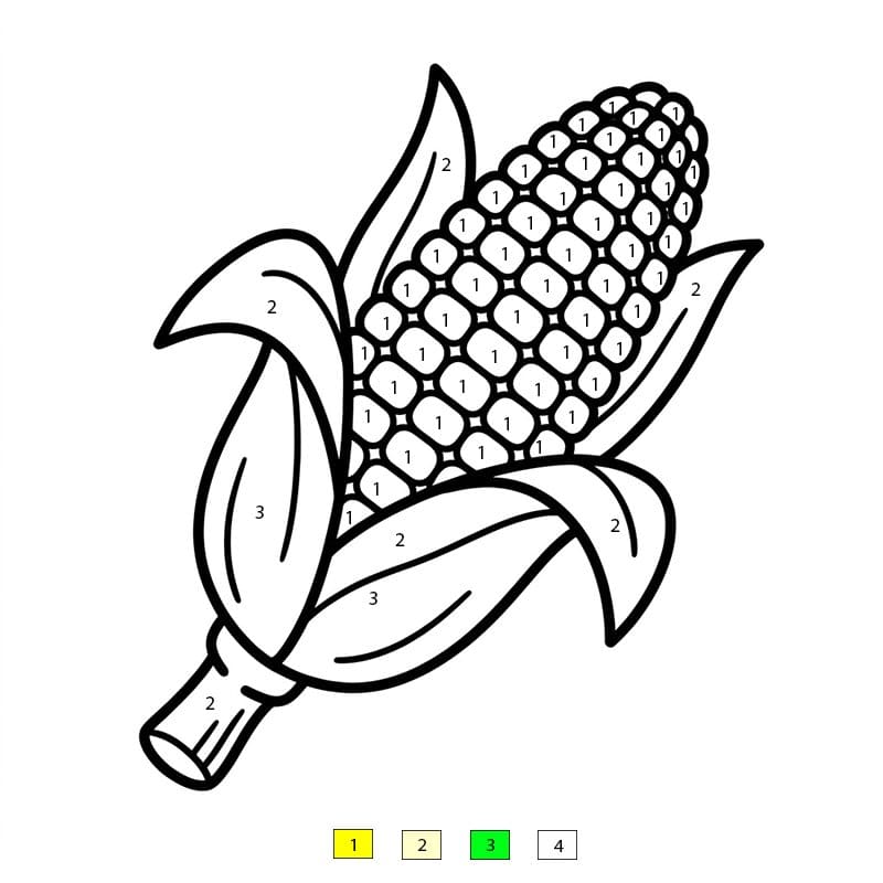 Printable Corn Color By Number