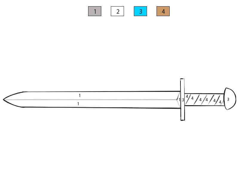 Printable Sword Color By Number