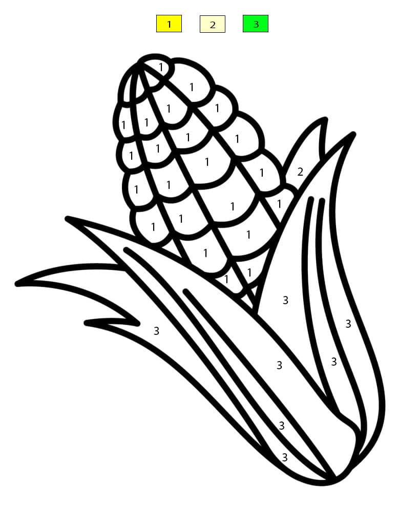 Simple Corn Color By Number