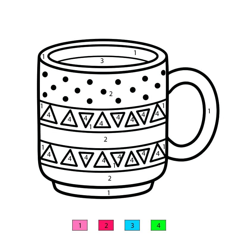 Simple Cup Color By Number
