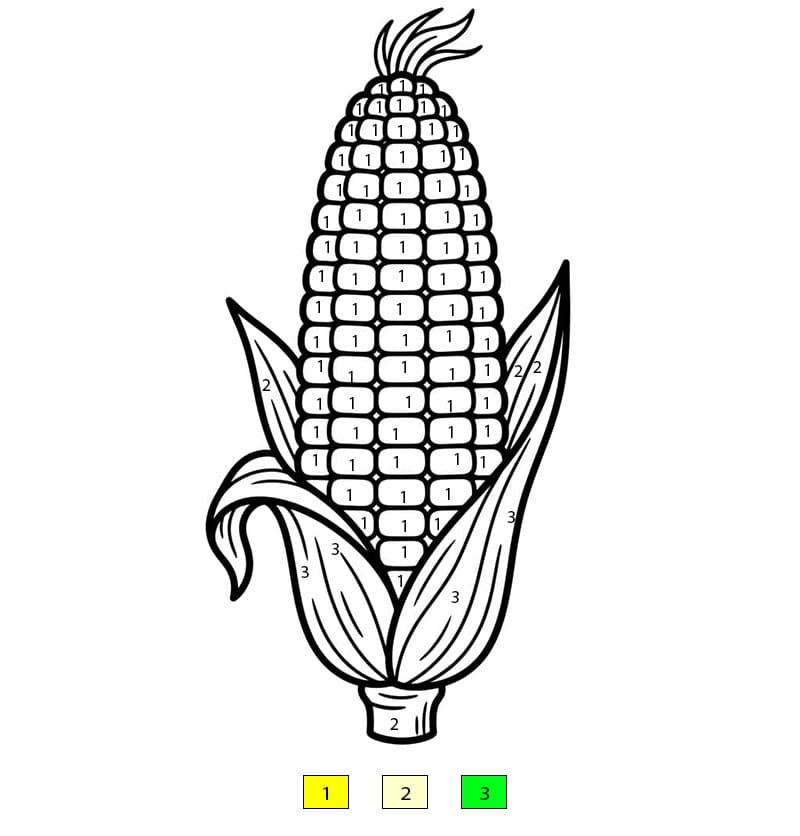 Single Corn Color By Number