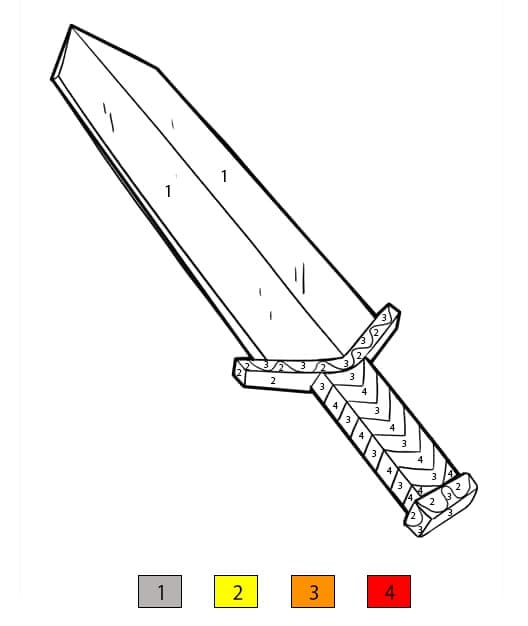 Small Sword Color By Number