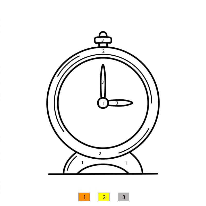 Small Table Clock Color By Number