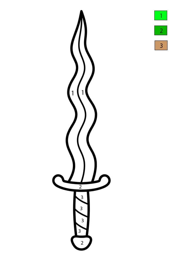 Snake Sword Color By Number