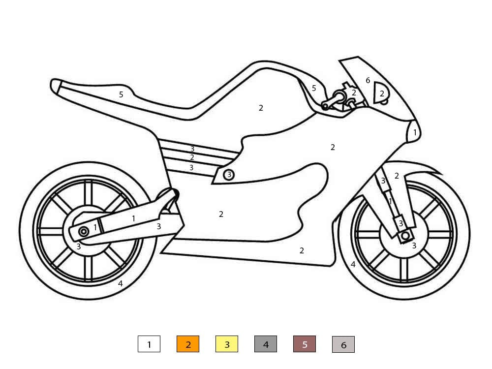 Sport Motorcycle Color By Number