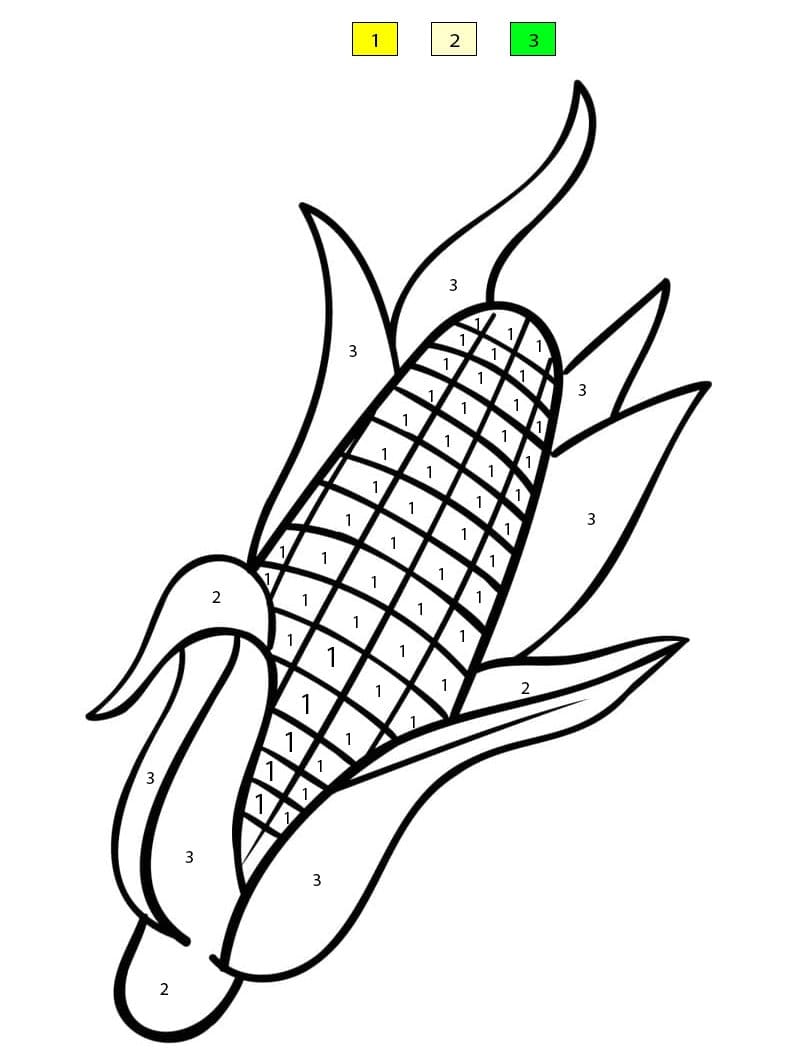 Sweet Corn Color By Number