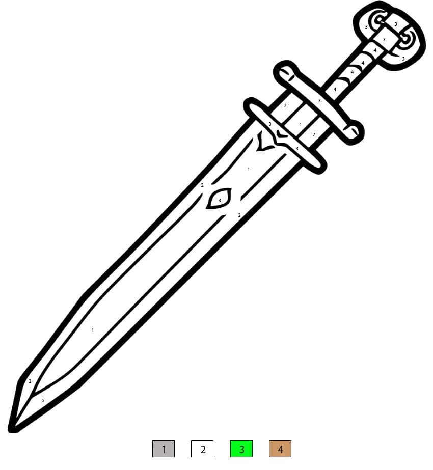 Sword Image Color By Number