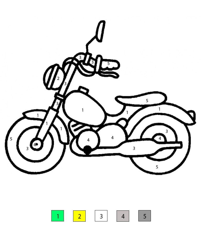 Very Cute Motorcycle Color By Number