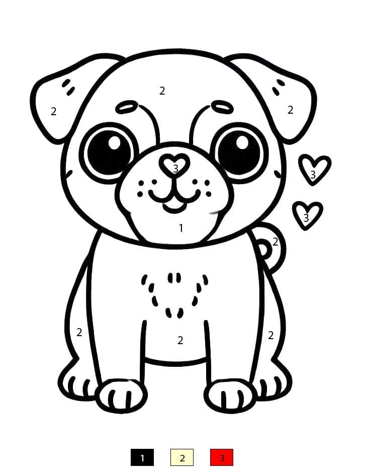 Very Cute Pug Color By Number