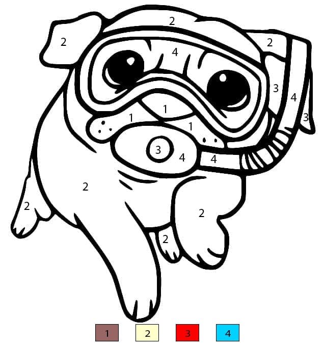 Very Funny Pug Color By Number