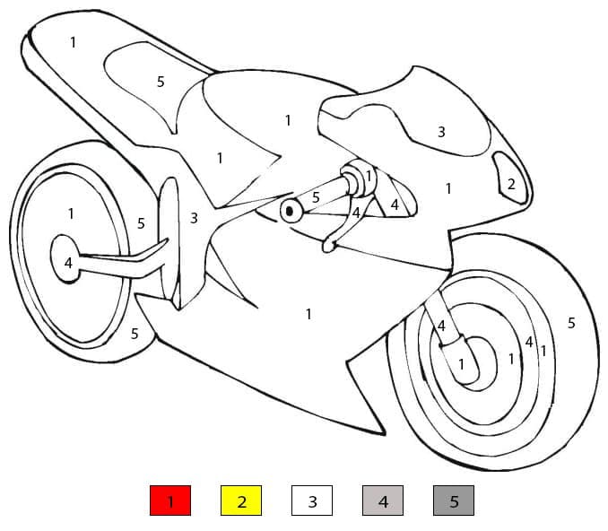 Very Simple Motorcycle Color By Number