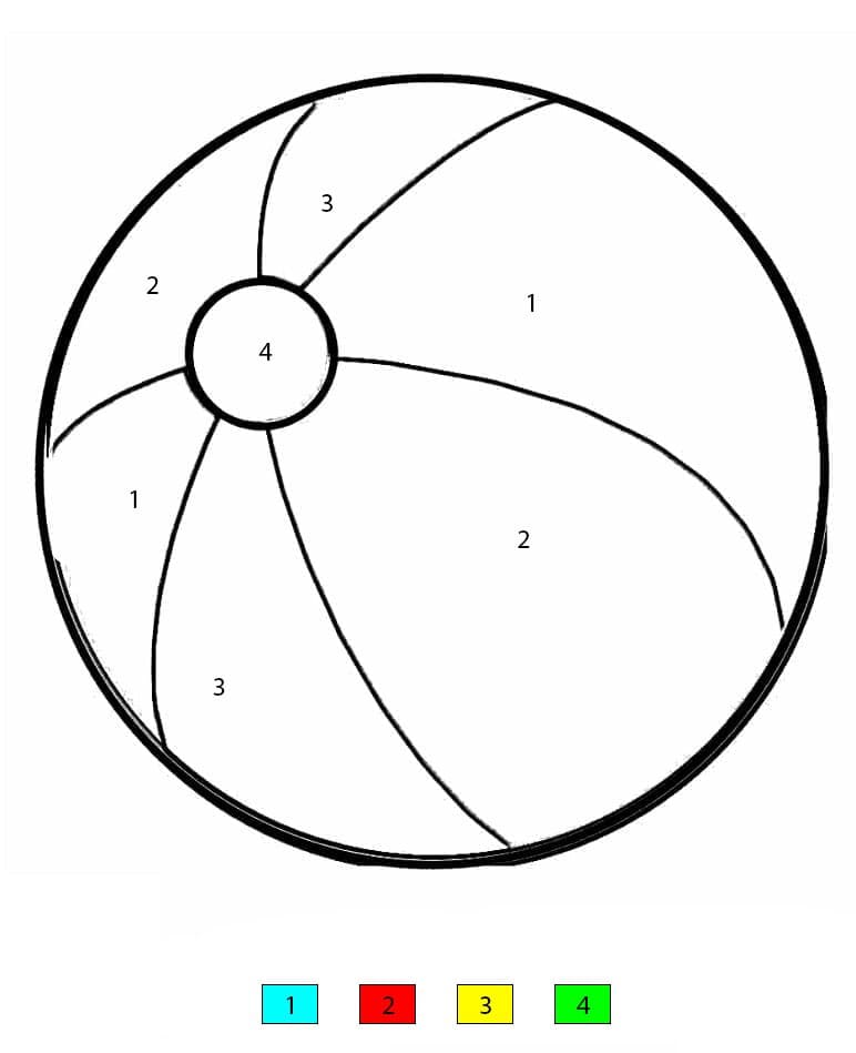 A Beach Ball Color By Number