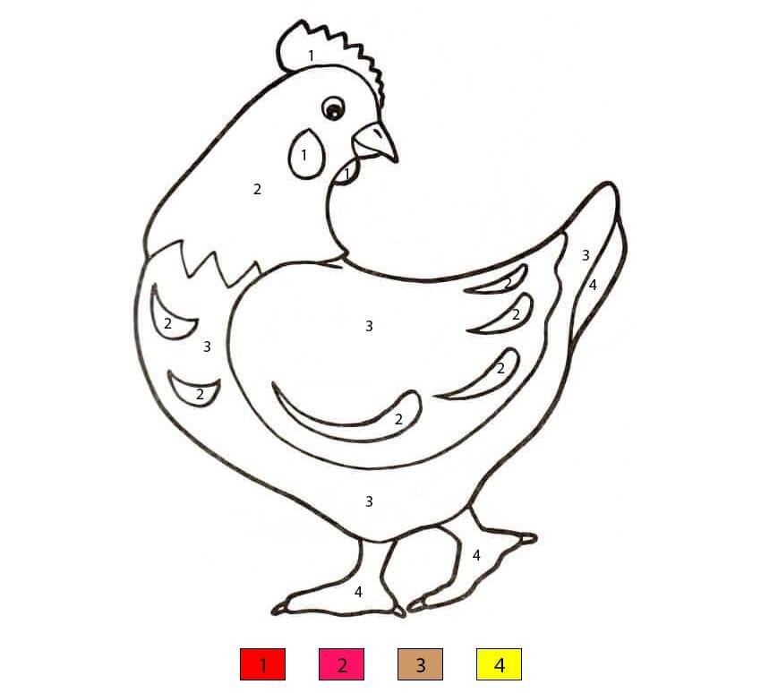 A Hen Color By Number