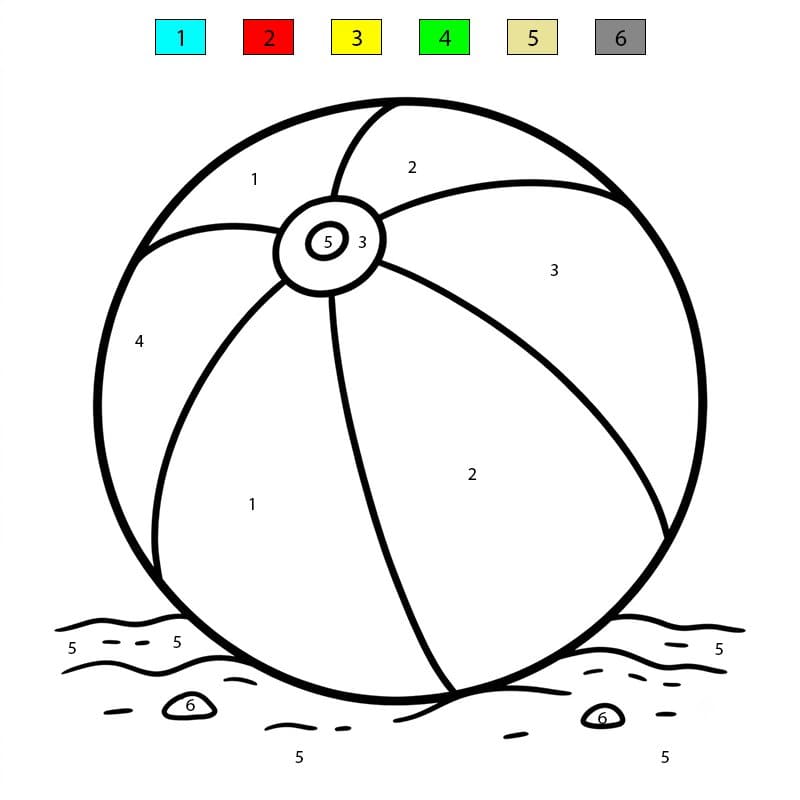 Amazing Beach Ball Color By Number
