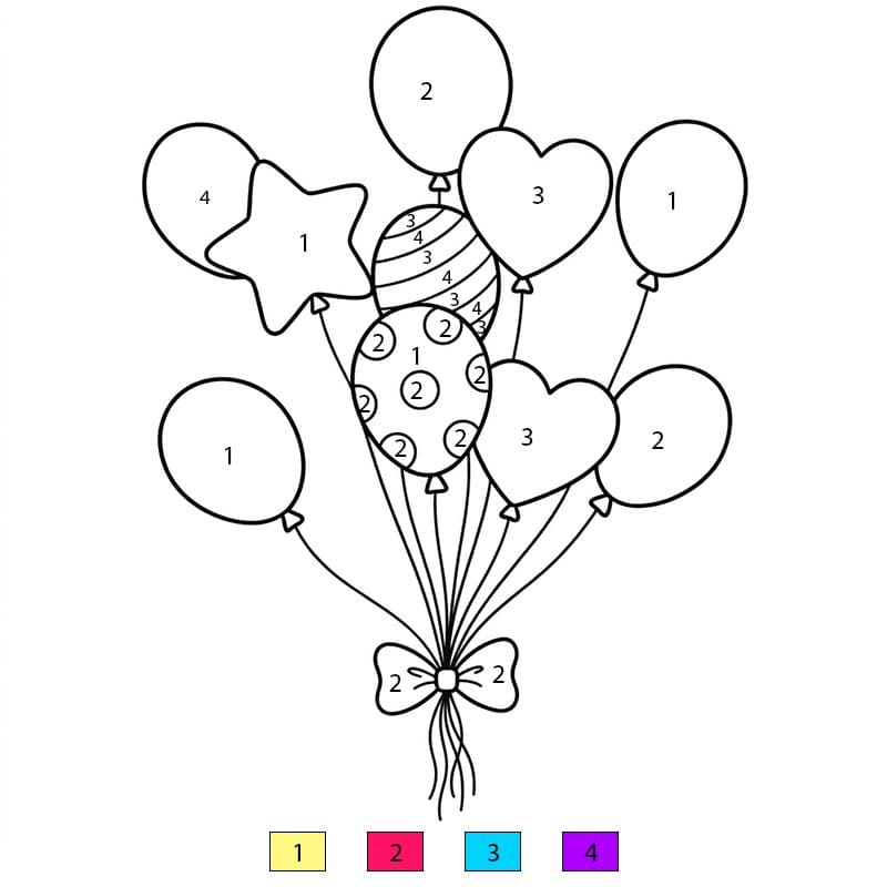 Balloon Doll Color By Number