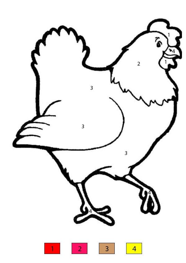 Basic Hen Color By Number